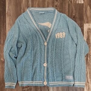 Taylor Swift Light Blue 1989 Cable Knit Cardigan XL/2XL